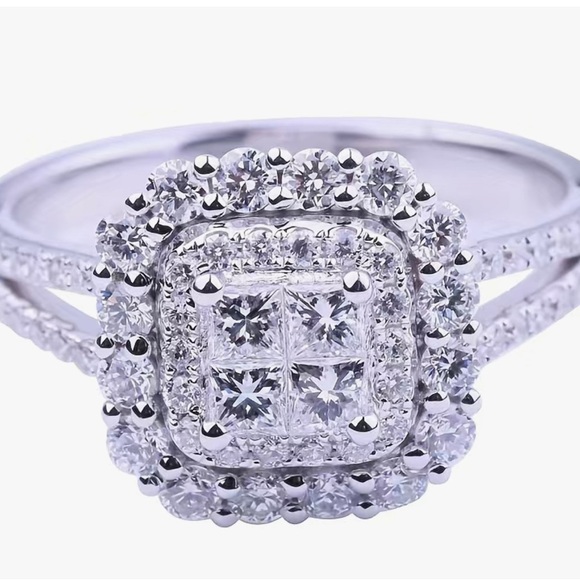 1pc Eight-Heart Eight-Diamond Micro-Set Zircon Ring, Luxury Engagement Ring SZ8 - Picture 4 of 5